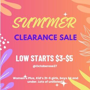 Wednesday in July Pop up share shows Women's Plus and Kids